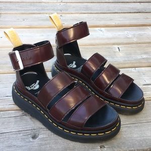 Doc Martens Clarissa Sandals Burgundy Vegan